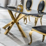 DT201GMB Marble Dining Room Table Legs Metal by Artisan Furniture - Image 4