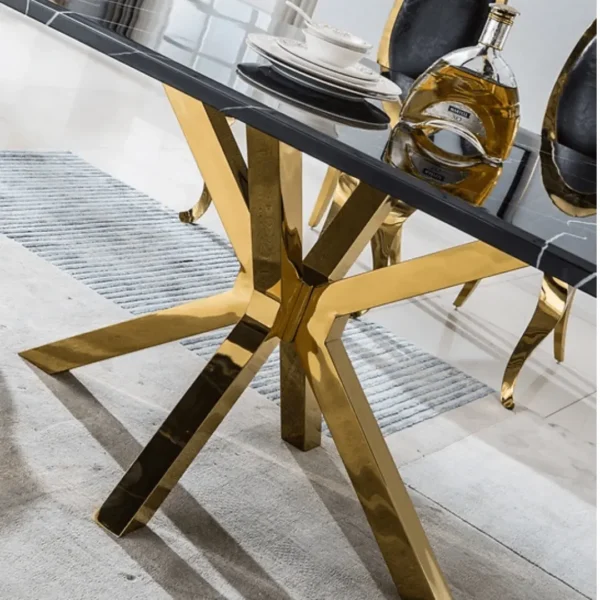 DT201GMB Marble Dining Room Table Legs Metal by Artisan Furniture - Image 7