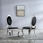 DCK68 Two White Leatherette Dining Chairs by Artisan Furniture - Image 5