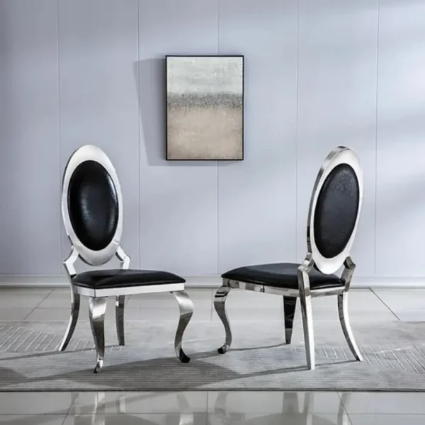 DCK68 Two White Leatherette Dining Chairs by Artisan Furniture - Image 5