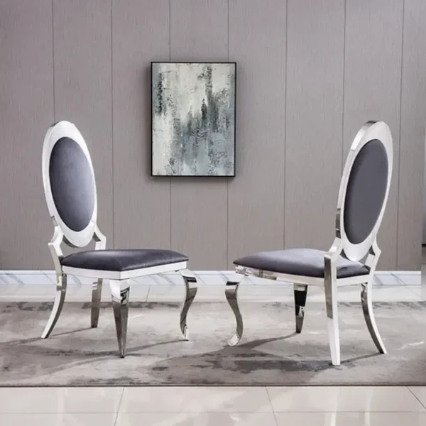DCK68 Two White Leatherette Dining Chairs by Artisan Furniture - Image 2