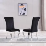 DCK86 Two Dining chairs with Stainless Steel Legs by Artisan Furniture - Image 3