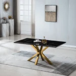 DT202GMB Marble Stainless Steel Dining Room Table Base by Artisan Furniture - Image 2