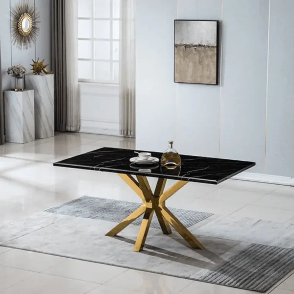 DT202GMB Marble Stainless Steel Dining Room Table Base by Artisan Furniture - Image 2