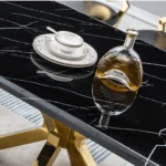 DT202GMB Marble Stainless Steel Dining Room Table Base by Artisan Furniture - Image 6