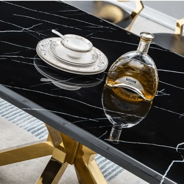 DT202GMB Marble Stainless Steel Dining Room Table Base by Artisan Furniture - Image 6