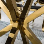 DT202GMB Marble Stainless Steel Dining Room Table Base by Artisan Furniture - Image 4