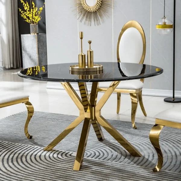 DT203GMB Round Marble Dining Table by Artisan Furniture - Image 3