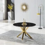 DT203GMB Round Marble Dining Table by Artisan Furniture - Image 2
