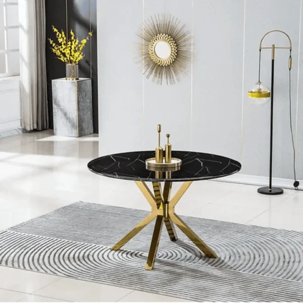 DT203GMB Round Marble Dining Table by Artisan Furniture - Image 2