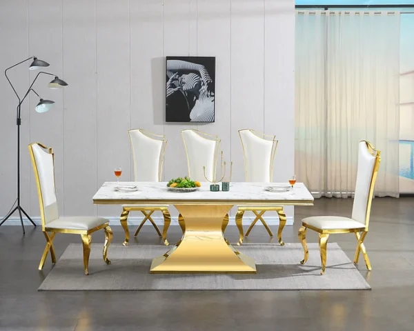 RDT335GM Marble Top Dining Table by Artisan Furniture 16