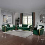 8019 Modern Velvet Sofa Set by Artisan Furniture Living Room & Sofa Sets Mobilia Cleopatra 11 8019 Modern Velvet Sofa Set by Artisan Furniture 11