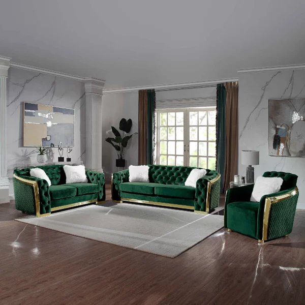 8019 Modern Velvet Sofa Set by Artisan Furniture 8
