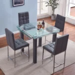 JD100 Glass Square Table Top Set 4 Chairs by Artisan furniture