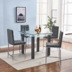 JD100 Glass Square Table Top Set 4 Chairs by Artisan furniture - Image 2