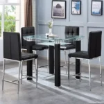 JD100 Glass Square Table Top Set 4 Chairs by Artisan furniture - Image 3