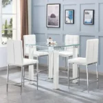 JD100 Glass Square Table Top Set 4 Chairs by Artisan furniture - Image 4