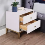 NS003IV White and Gold Nightstand by Artisan Furniture - Image 2