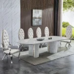 RDT305GMW Oval Marble White Dining Table by Artisan Furniture