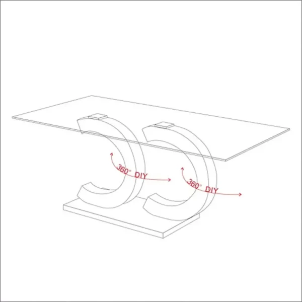Tempered Glass Dining Table RDT313G by Artisan Furniture - Image 2