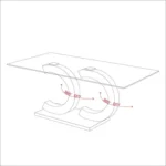 Silver Dining Table Tempered Glass RDT313S by Artisan Furniture - Image 2