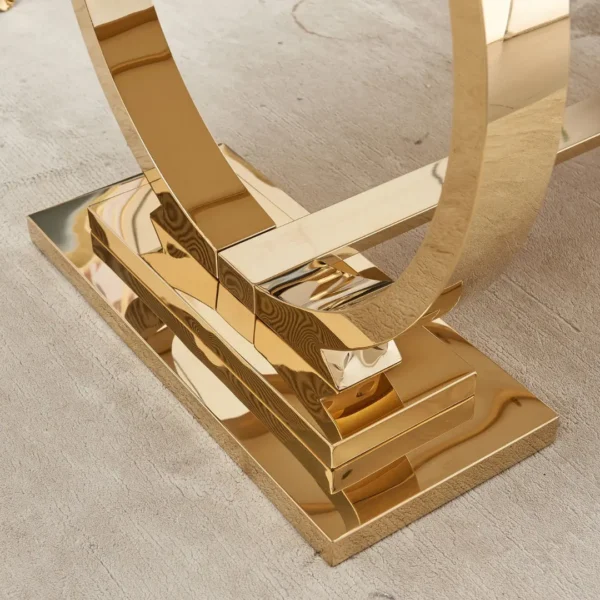 Black Marble Gold Finish Dining Table RDT316GM by Artisan Furniture - Image 5