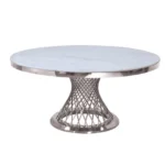 RDT330 White Marble Round Dining Table by Artisan Furniture - Image 2