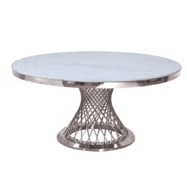 RDT330 White Marble Round Dining Table by Artisan Furniture - Image 2