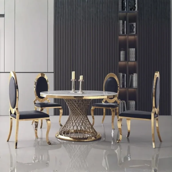 RDT330 White Marble Round Dining Table by Artisan Furniture - Image 3