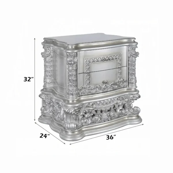 Valkyrie Platinum Nightstand by ACME - Image 6
