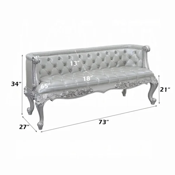 Valkyrie Leather Bench by ACME - Image 2