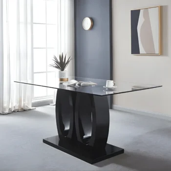 RDT399 Dining Table with Tempered Glass Top by Artisan Furniture