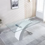 RDT319 Tempered Glass Dining Room Table by Artisan Furniture Luxury Dining Tables Mobilia Cleopatra 37 RDT319 Tempered Glass Dining Room Table by Artisan Furniture 37