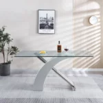 RDT319 Tempered Glass Dining Room Table by Artisan Furniture Luxury Dining Tables Mobilia Cleopatra 38 RDT319 Tempered Glass Dining Room Table by Artisan Furniture 38