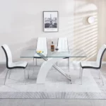 RDT319 Tempered Glass Dining Room Table by Artisan Furniture Luxury Dining Tables Mobilia Cleopatra 39 RDT319 Tempered Glass Dining Room Table by Artisan Furniture 39