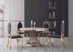 RDT330 White Marble Round Dining Table by Artisan Furniture Luxury Dining Tables Mobilia Cleopatra 14 RDT330 White Marble Round Dining Table by Artisan Furniture 14