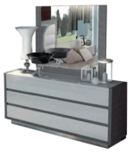 High Gloss Lacquer, Mat Mangano Dresser/Chest/Mirror i11556 By ESF Furniture ESF Furniture Mobilia Cleopatra 11 High Gloss Lacquer, Mat Mangano Dresser/Chest/Mirror i11556 By ESF Furniture 11