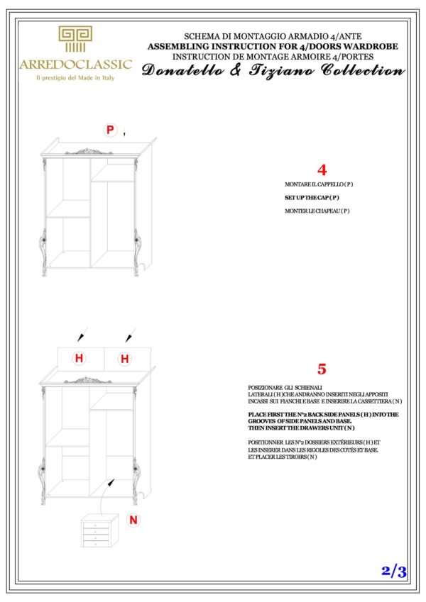 Donatello Italian Bedroom Set in Walnut Finish p5219 By ESF Furniture 29