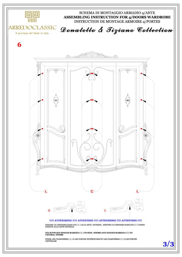 Donatello Italian Bedroom Set in Walnut Finish p5219 By ESF Furniture 30