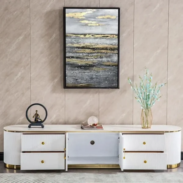 White TV Stand TV008 by Artisan furniture - Image 2