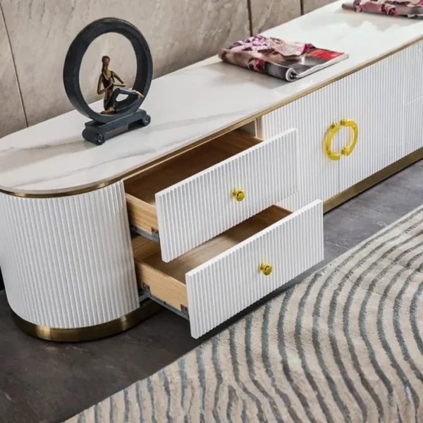 White TV Stand TV008 by Artisan furniture - Image 5