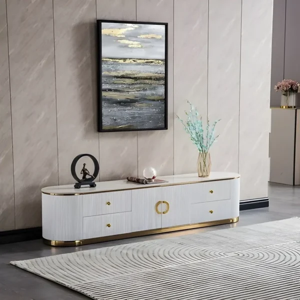 White TV Stand TV008 by Artisan furniture - Image 3