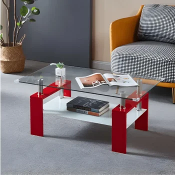 A08-2 Glass Top Wood Table Coffee Table by Artisan furniture