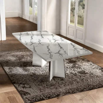 High Gloss Lacquer Carrara Dining Set
