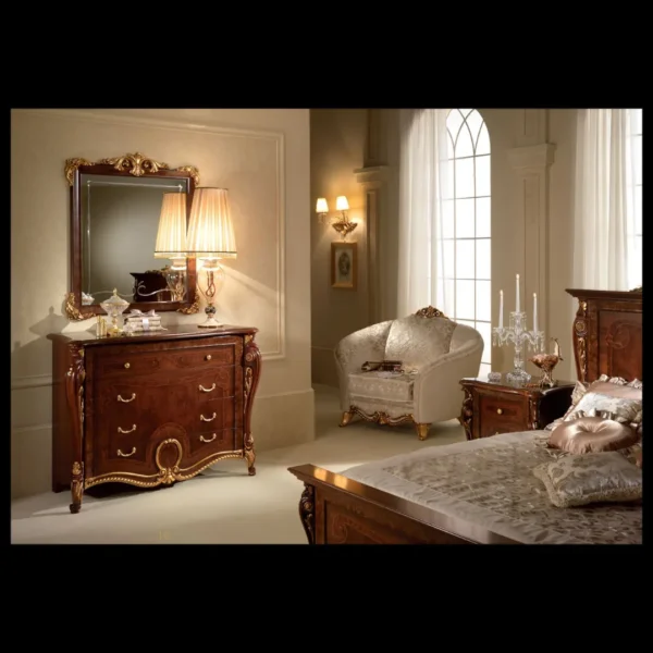 Donatello Italian Bedroom Set in Walnut Finish