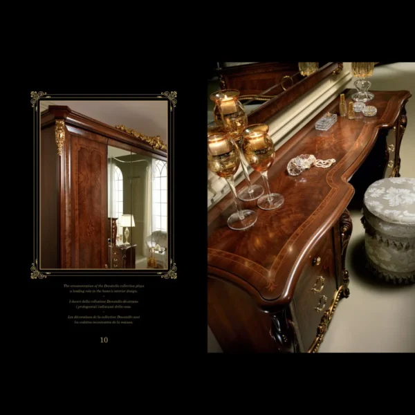 Donatello Italian Bedroom Set in Walnut Finish