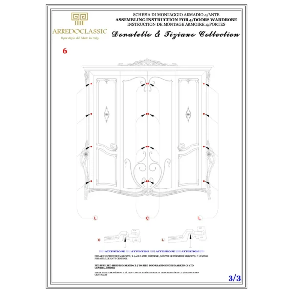 Donatello Italian Bedroom Set in Walnut Finish