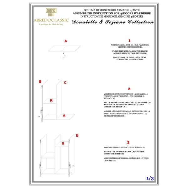 Donatello Italian Bedroom Set in Walnut Finish