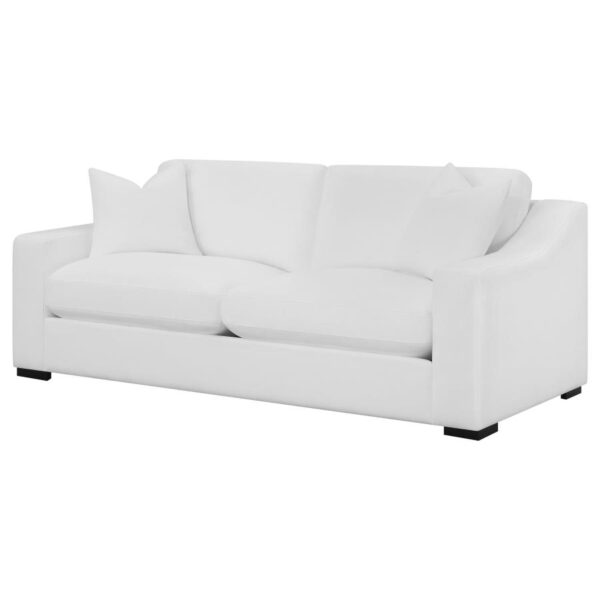 Ashlyn Upholstered Sloped Arms Sofa White 509891 by Coaster Furniture 12