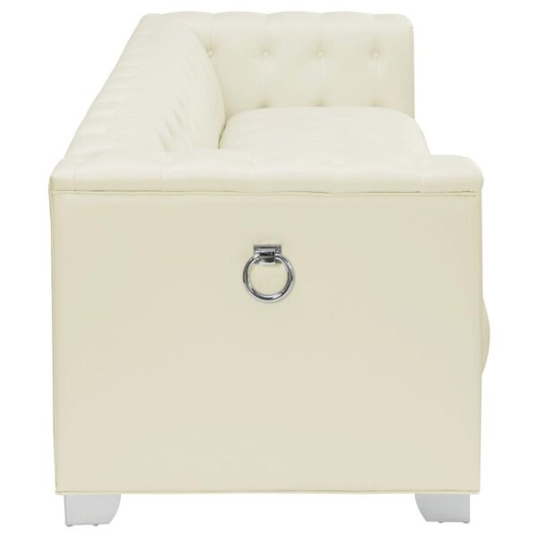 Chaviano Tufted Upholstered Sofa Pearl White 505391 by Coaster Furniture 20